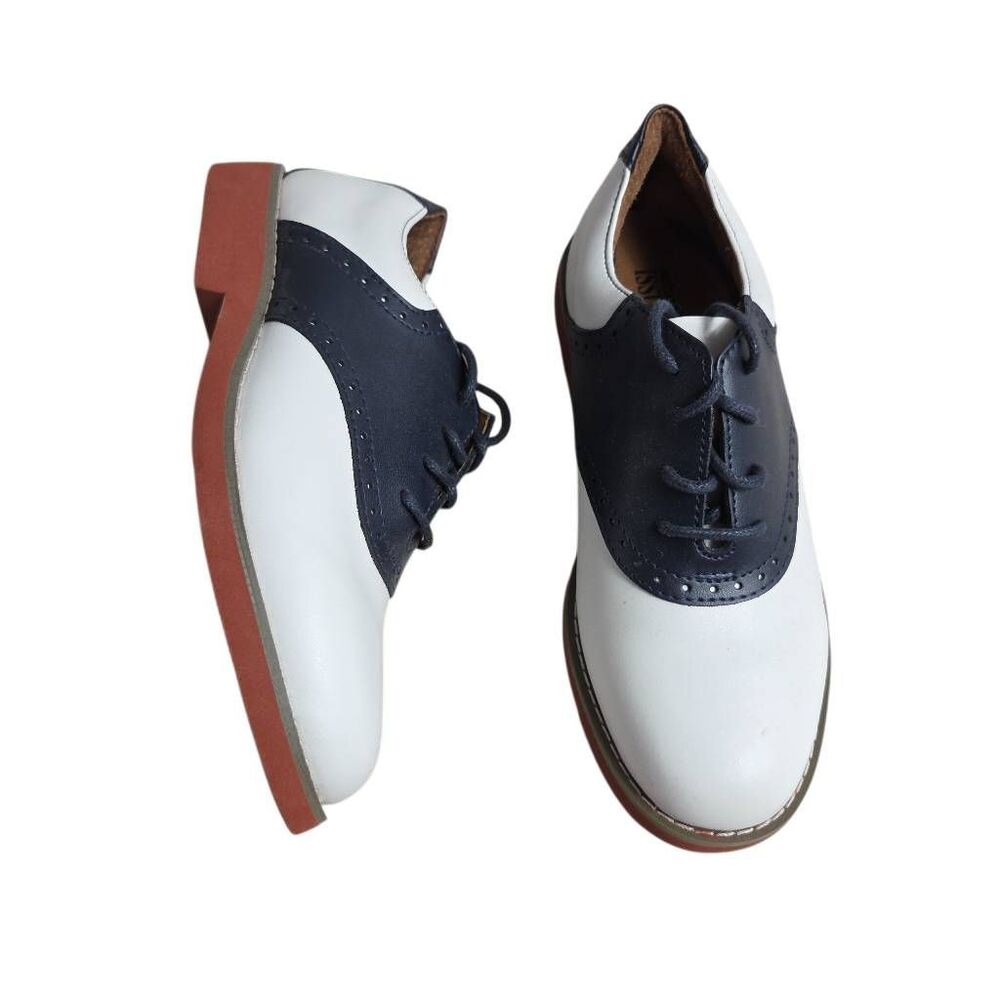 School Issue Saddle Shoes Navy and White 3